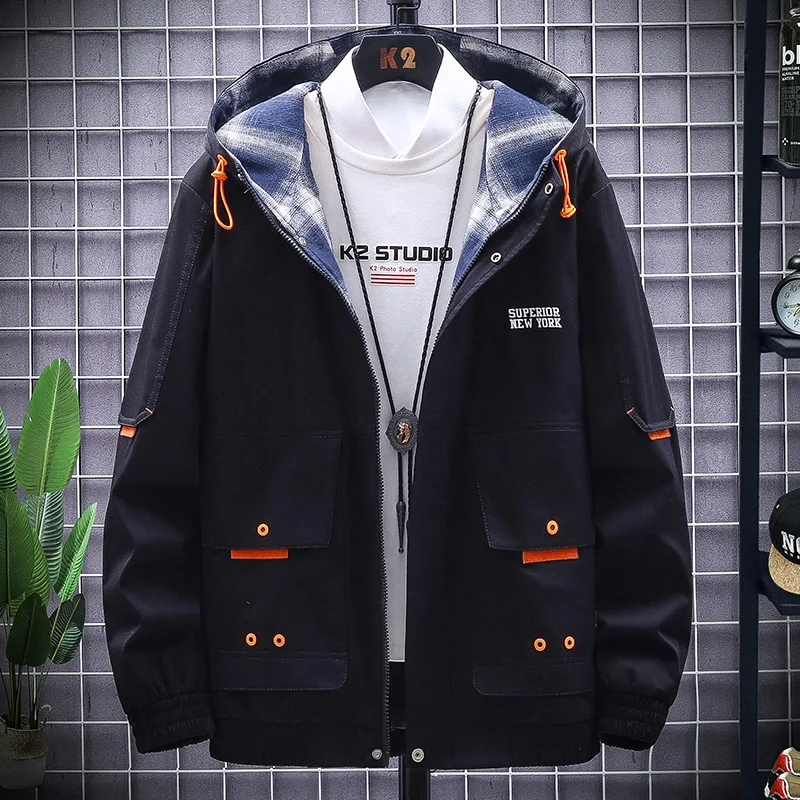 Мужская ветровка с капюшоном дышащий Повседневный весна-осень 2021 | одежда