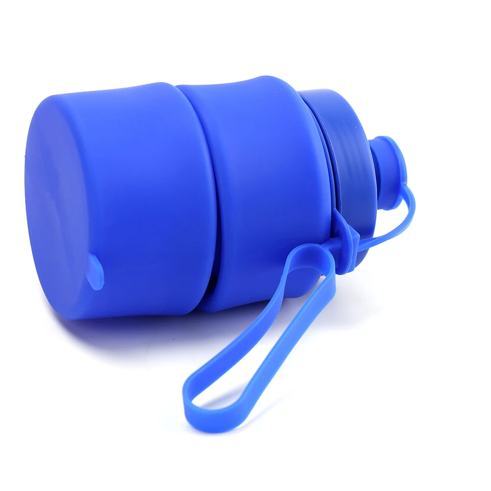 Экологичные пищевые безопасные силиконовые складные бутылки для воды с большой