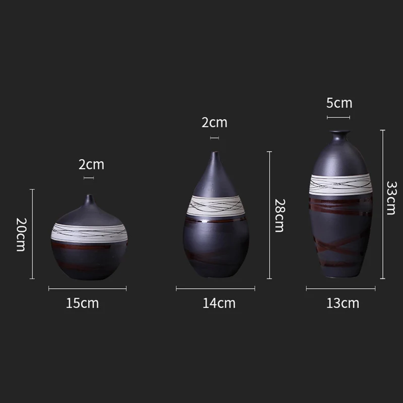 

Nordic Minimalist High temperature ceramic vase retro simple dried flowers fresh flowers creative home furnishing decorations