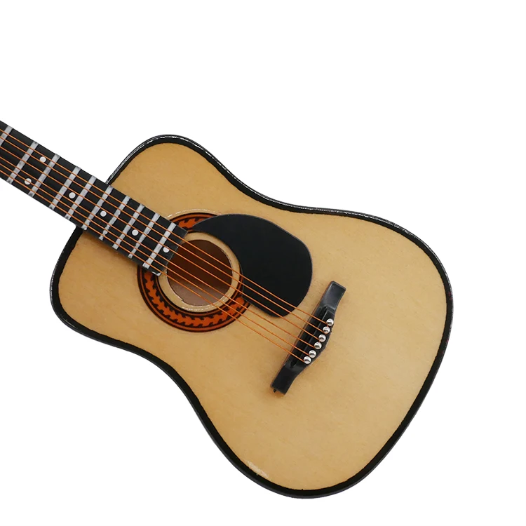 1/6 Масштаб Кукольный домик Акустическая Гитара Миниатюрный дом деревянный