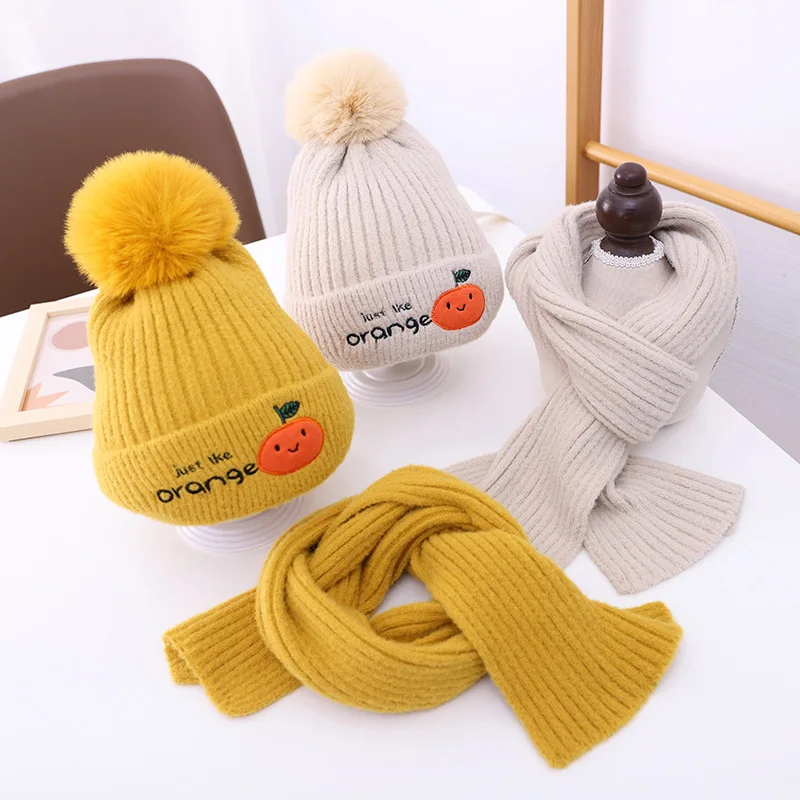 

2 шт., детская вязаная шапка-шарф для новорожденных