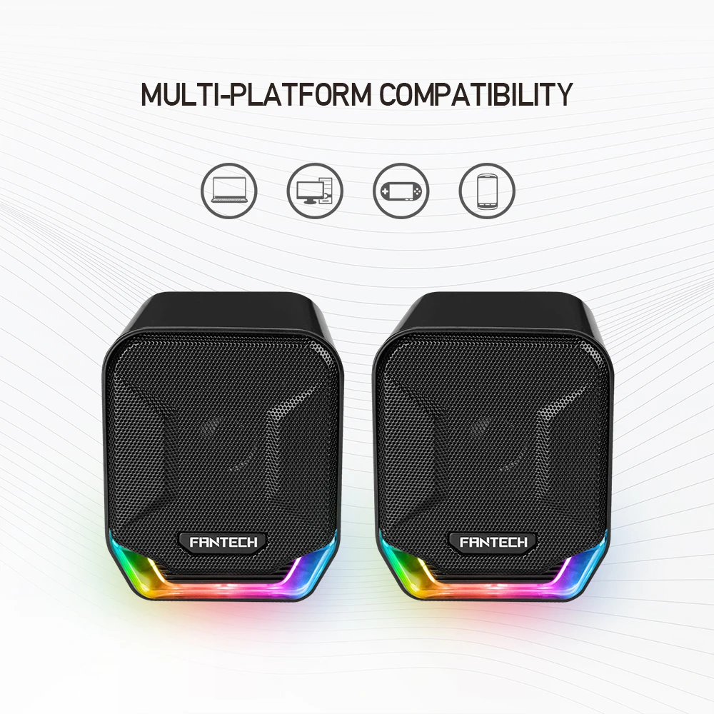 FANTECH GS202 RGB светодиодный динамик 3,5 мм разъем и USB разъем игровой динамик для FPS CS игровой плеер портативный динамик для PC Latpop