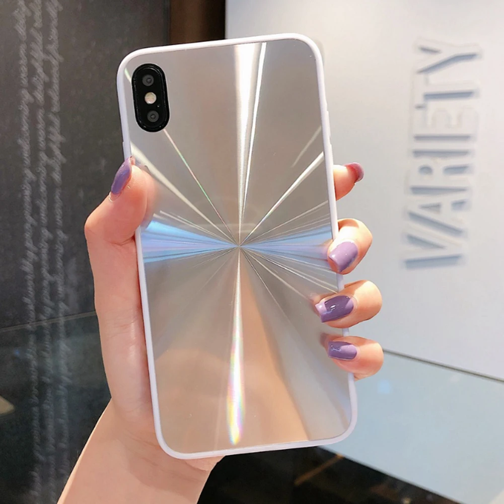 Чехол с зеркальным блеском для iPhone XS MAX XR X 8 7 Plus яркие цвета блестящая мягкая