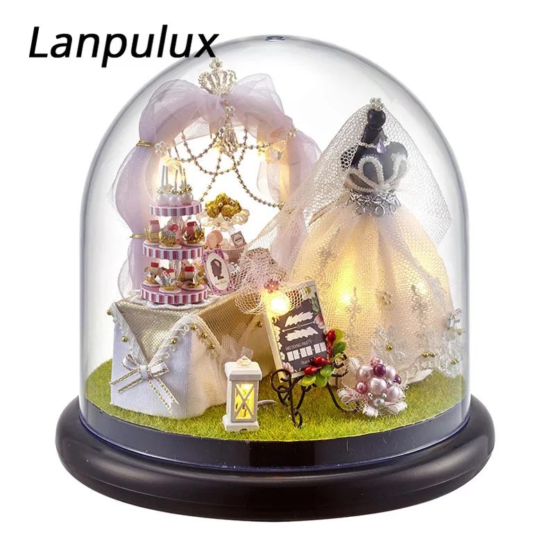 Lanpulux, сделай сам, стеклянный шар, Ночной светильник, микро пейзаж, Романтический, Свадебный, светодиодный, для украшения спальни, декоративный светильник ing, подарки для девушки