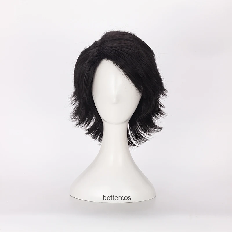 

Парик для косплея «тетрадь смерти», термостойкий синтетический, с коротким черным ворсом L.Lawliet, с шапочкой