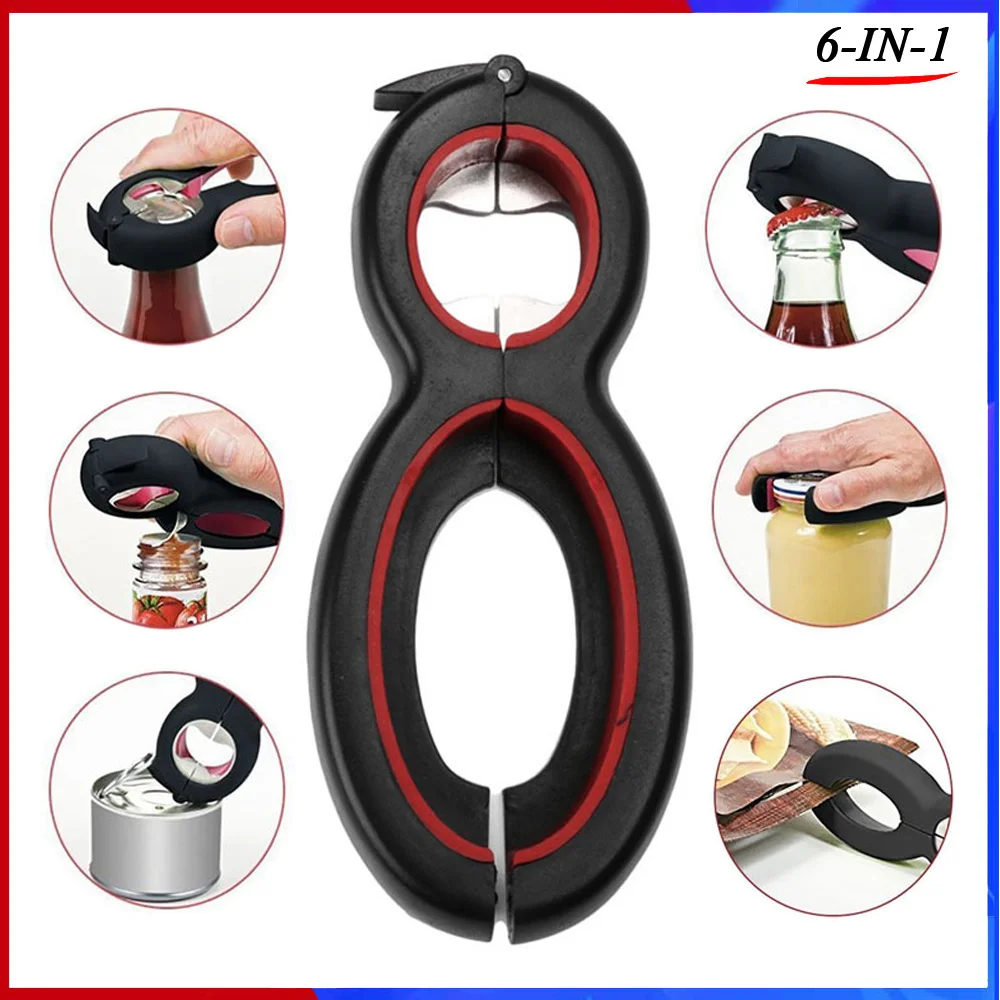 6 в 1 многофункциональная бутылка с Закруткой открывалка все одной банке захват