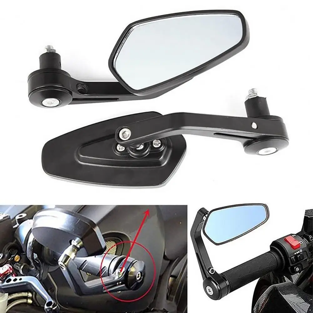 

1Pair Universal Rear View Mirrors Reversing Auxiliary Anti-vertigo Handlebar Side Mirrors for Motorcycles