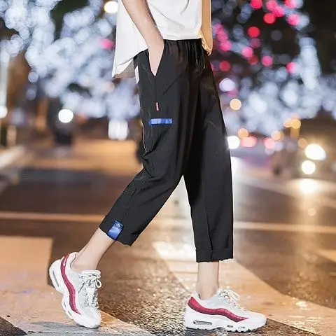 Men's nine-point pants casual camouflage Korean version of summer loose Harun big size sweatpants tide | Мужская одежда