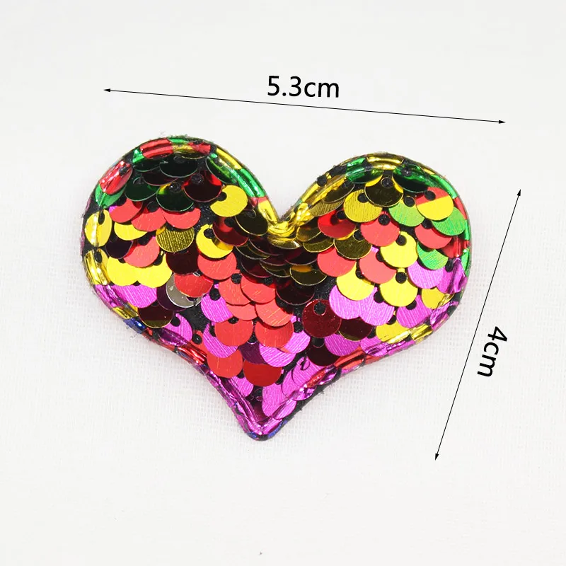 Аппликации с блестками в форме сердца для одежды и сумок 4*5 3 см 28 шт.|Заплатки| |