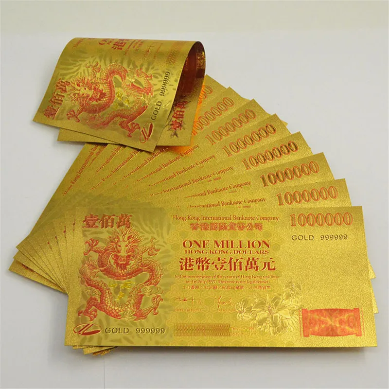 WR Новое поступление китайская Обычная позолоченная банкнота в гонконгском стиле
