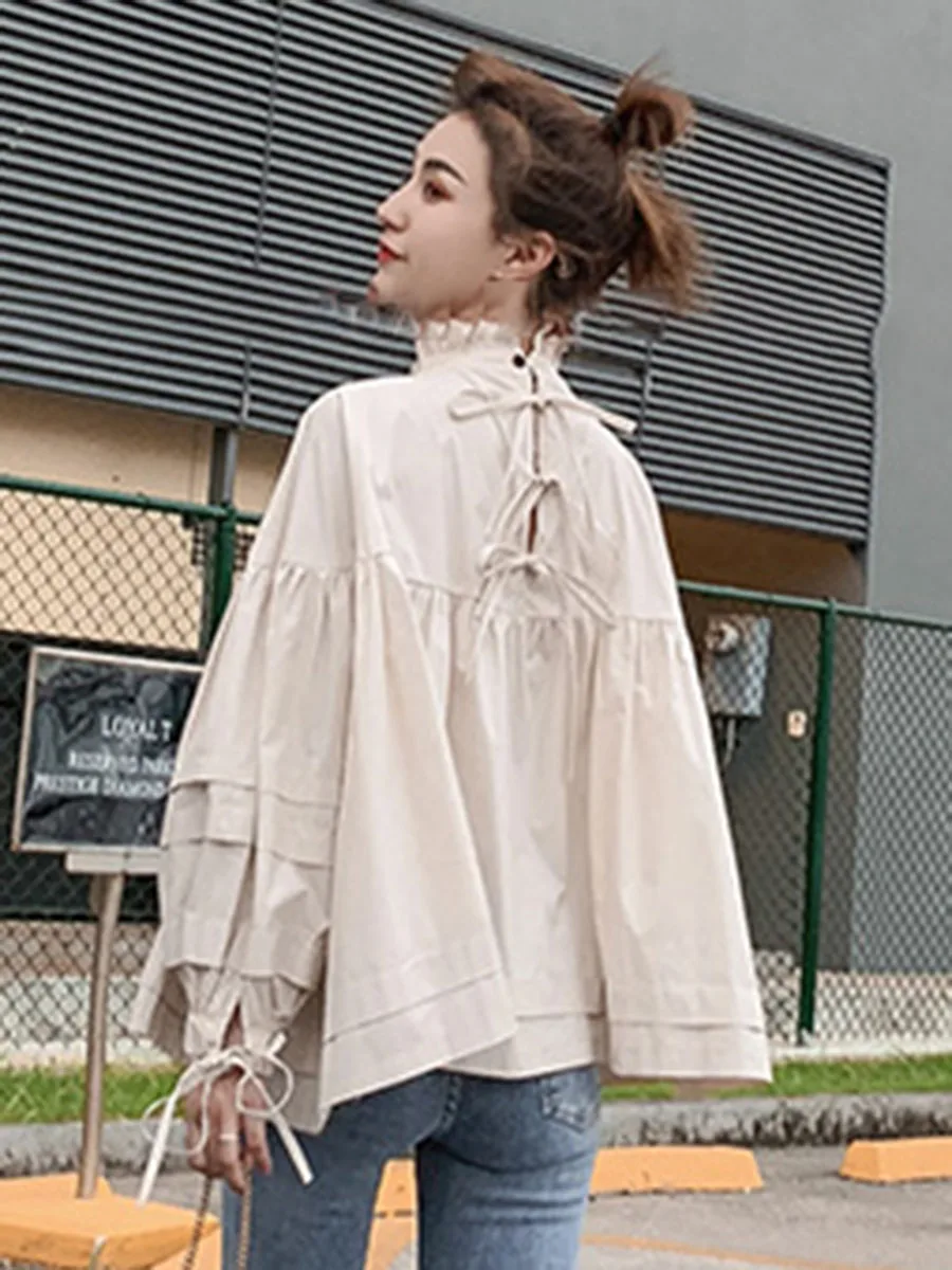 Женский в Корейском стиле блузка повседневная элегантная Свободная