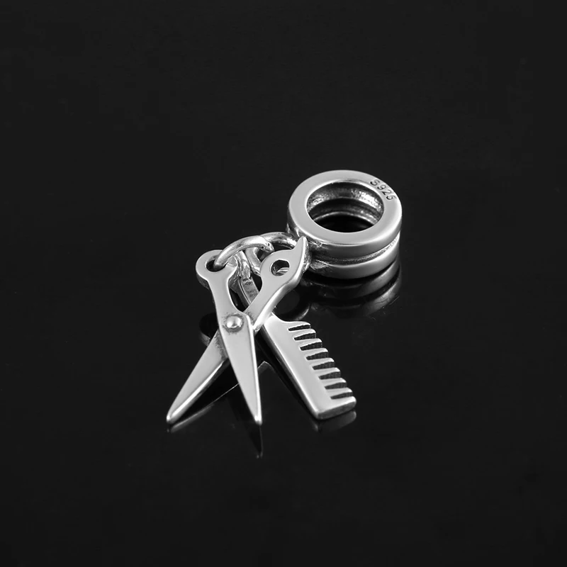 Модные парикмахерские инструменты из стерлингового серебра 925 пробы ножницы и