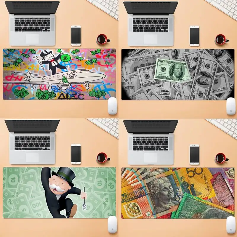 

Dollar Alec Monopoly Funny Customized Laptop Gaming Mouse Pad Large Gaming Laptop XL Non-slip Rubber Office Computer Mouse Pad