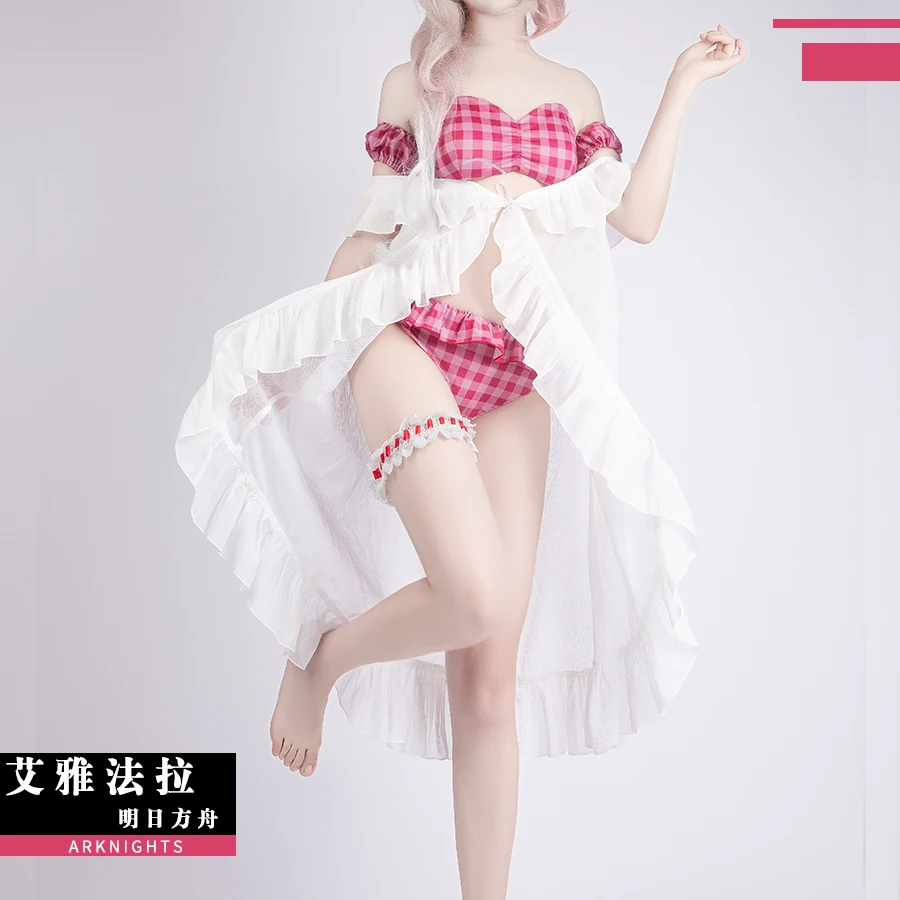 

Костюм для косплея arknight Eyjafjalla, аниме набор игр, Коралловое побережье, милый раздельный купальник, размеры XS-XXL, новинка 2021