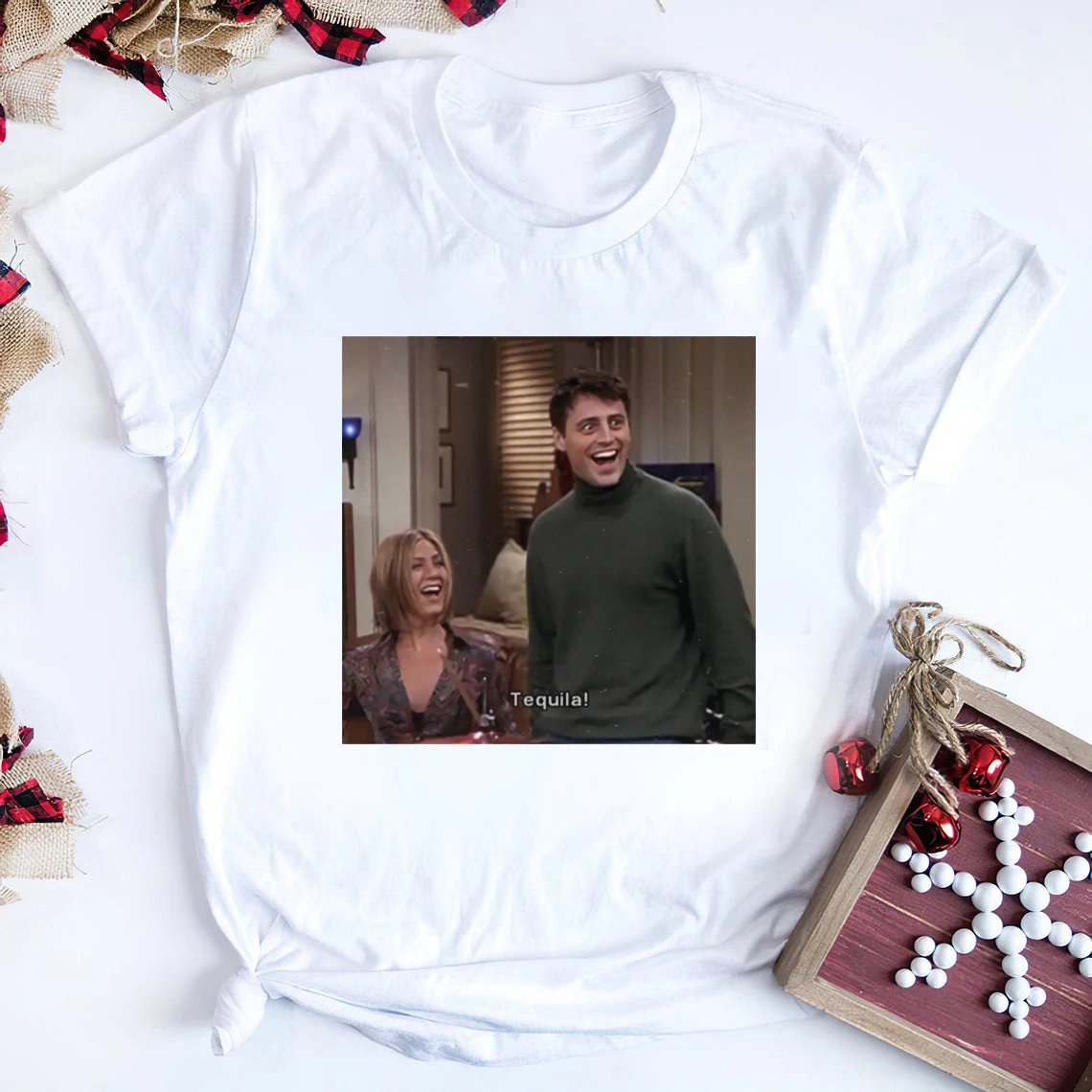 

Friends Tv Show T-Shirt Funny Tequila Chandler Rachel Graphic Tee Central Perk Friends Inspired Tees