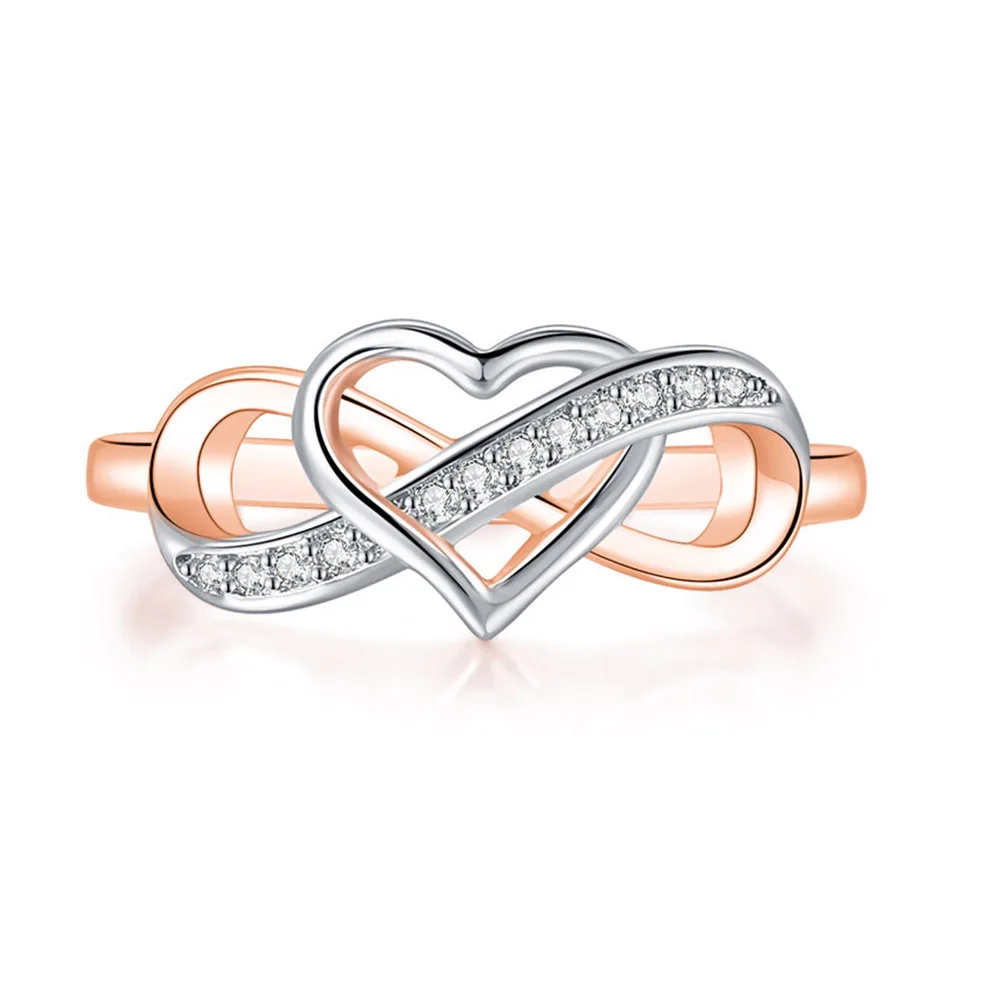 Двойная ярмарка кольца для женщин Бесконечная любовь Обручальное кольцо