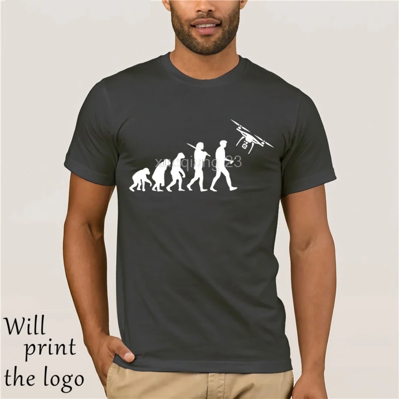 2019 Fashion Screen Printing T Shirts evolution Of Drone Quadcopter Pilot Flight Quad Man Funny Tee | Мужская одежда