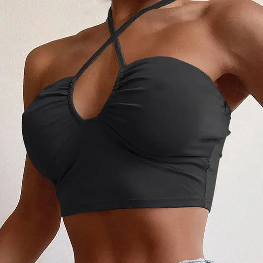 

Ay2495 Cheap wholesale 2021 spring autumn winter new fashion casual Ladies work wear nice halter top sexy streetwear