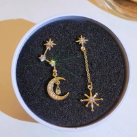 14k gold plated cubic zircon angels wings stud earrings for women delicate jewelry romantic style heart star earrings