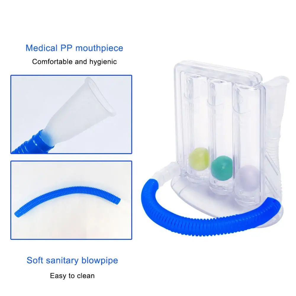 Дыхательный тренажер жизненная Емкость Упражнение трехшаровой измеритель