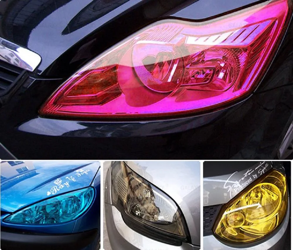 

1roll Fog Headlight Tail Light Tint 7 color Available Vinyl Film Wrap Sheet Cover Sticker car styling