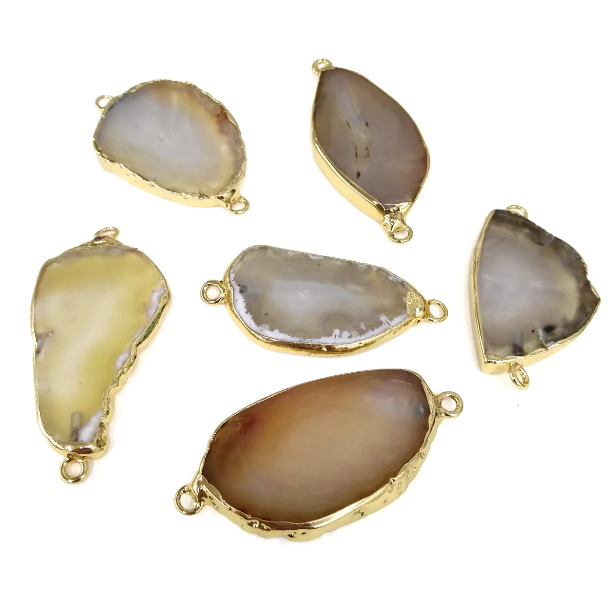 

Natural Semi-precious Stones Irregular Shape Boutique Agate Connector Making DIY Fashion Charm Necklace Jewelry Gift