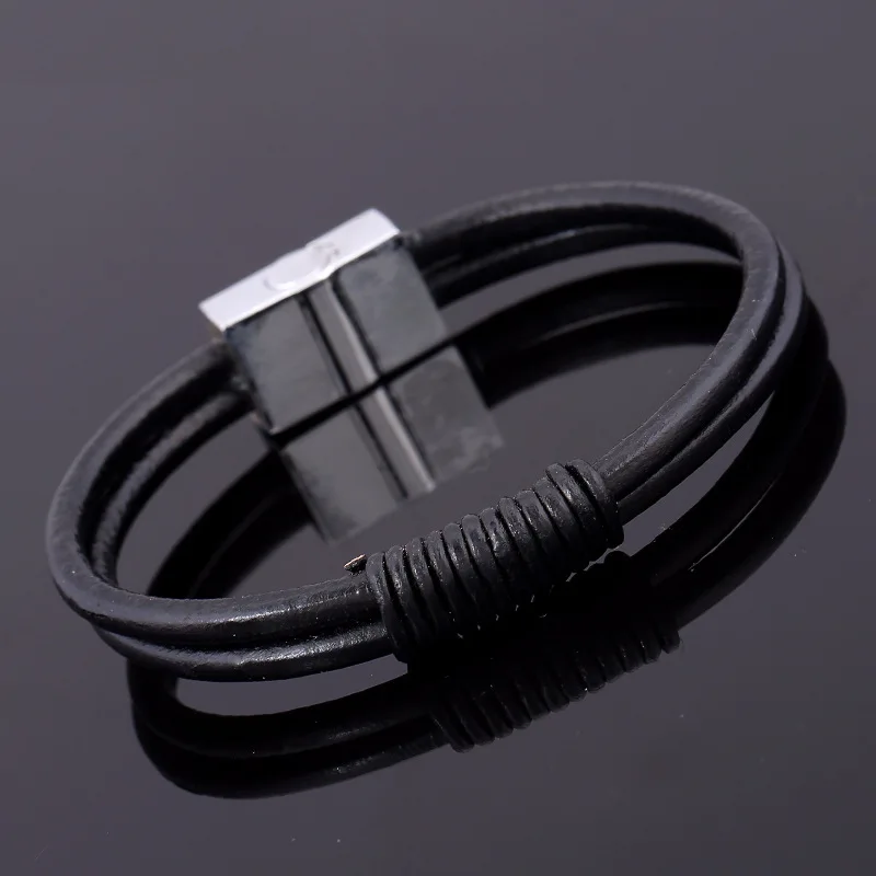 Мужской браслет с веревкой из натуральной кожи сплава подвесками подарок