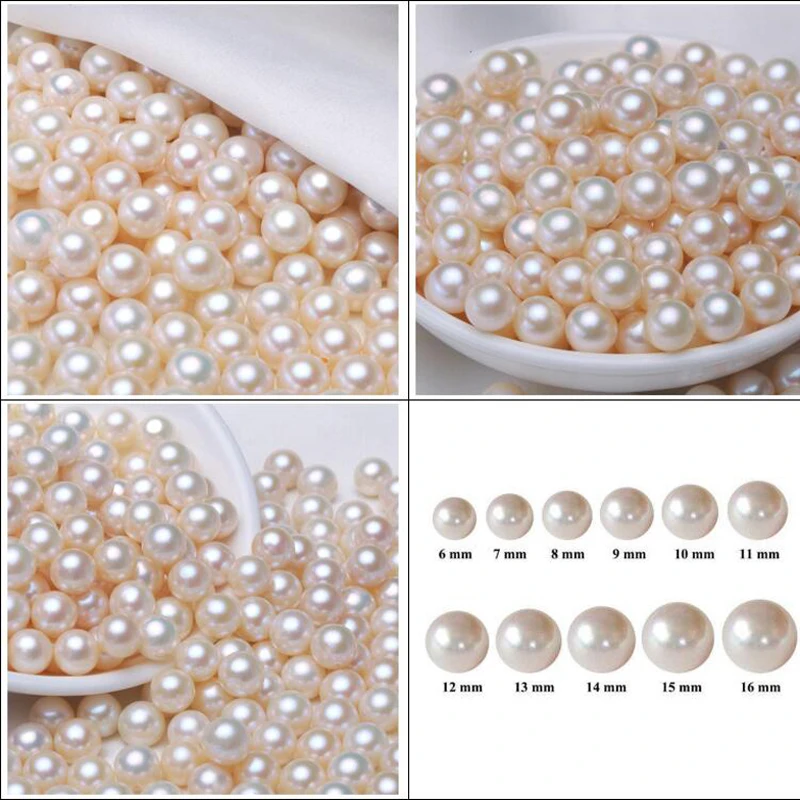 

Pearl Stud Earrings White Round Pearls 10mm 11mm 12mm Large Size Natural Freshwater Pearls 3A Quality Loose Pearls