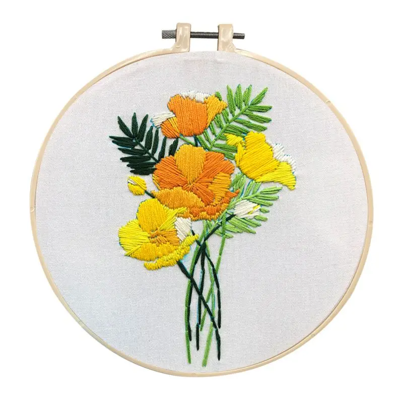 

European-style Flowers DIY Embroidery Ribbon Set Beginners With Embroidery Shed Sewing Kit Cross-stitch Crafts Hand-stitched Dec