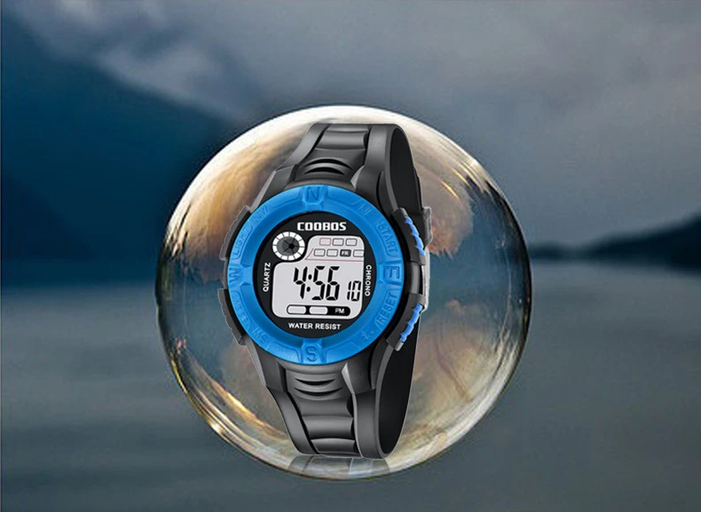 Светодиодный детский детские цифровые часы с цветным циферблатом, светящиеся часы с будильником для недели, подарки для мальчиков и девочек, спортивные водонепроницаемые часы