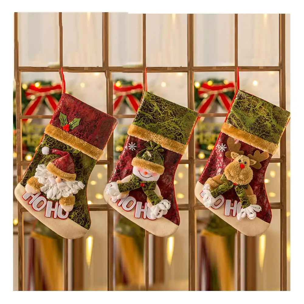 Бесплатная доставка рождественские украшения Большая яркая сумка Санта Клаус