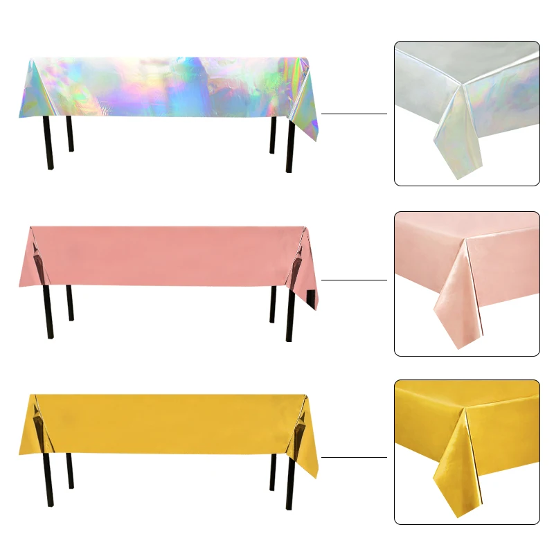 

1 Pc Bronzing Party Tablecloth Wedding Birthday Party Disposable Dots Tablecloth Decoration Home Kitchen Supplies