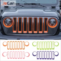 exterior accessories front headlight grille decoration cover stickers for jeep wrangler jl 2018 2021 car styling