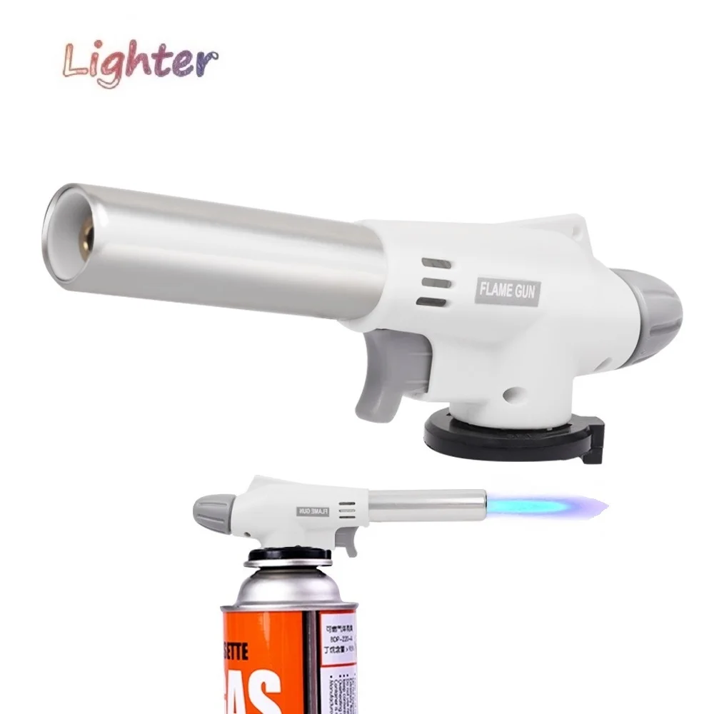 

Metal Flame Gun Welding Gas Torch Lighter Heating Lgnition Butane Portable Blow Butane Torch for Kitchen Camping Soldering ect