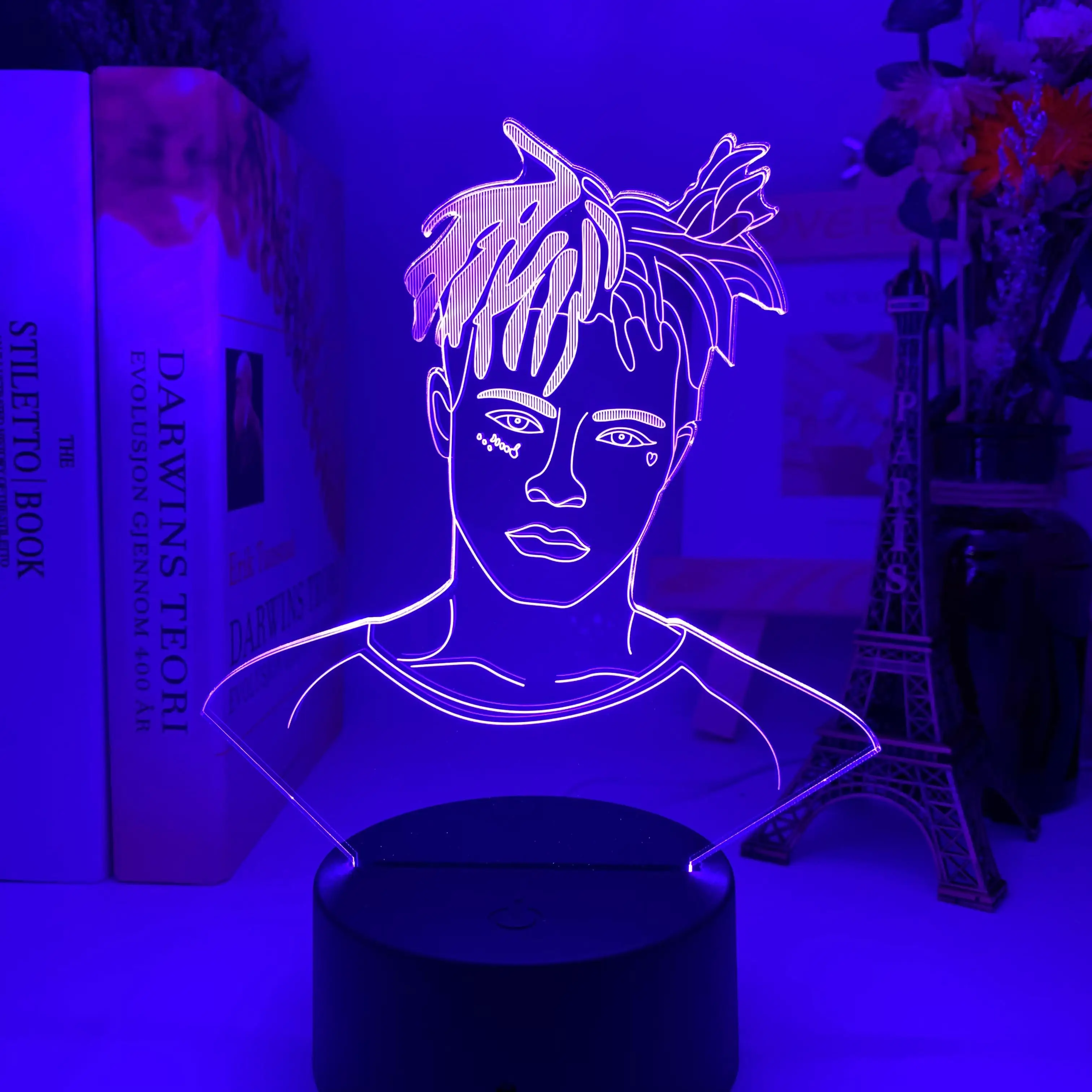 3D американский рэпер XXXTentacion фигурный светодиодный ночной Светильник