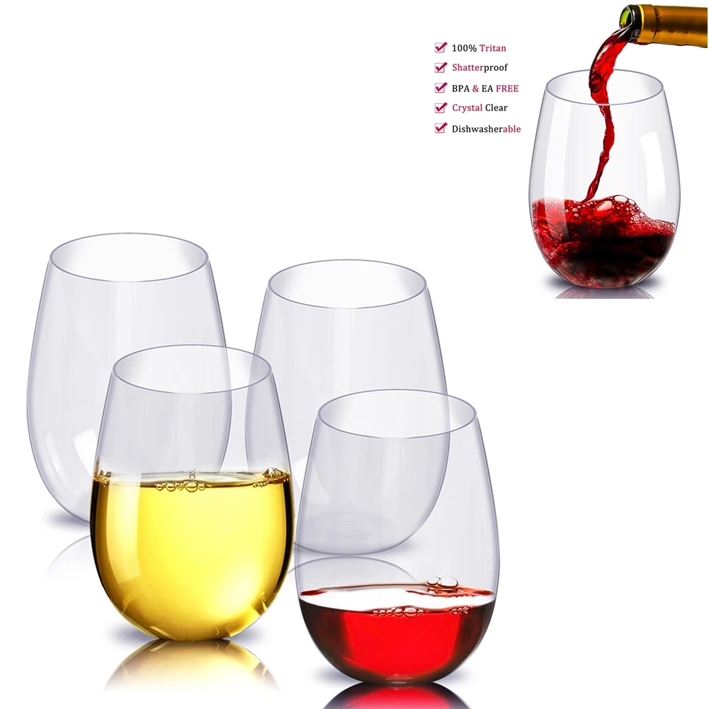 4 шт./компл. пластиковые ударопрочные Винные бокалы Небьющийся Стакан PCTG для