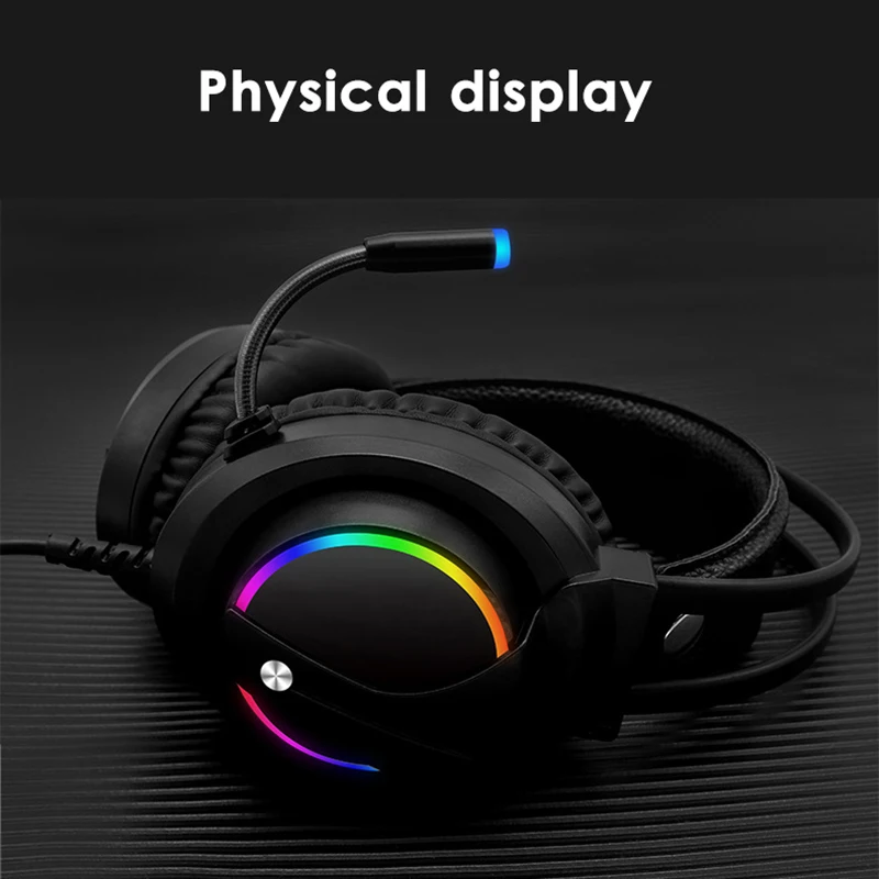 Игровая гарнитура USB 3 5 мм Проводная RGB Gamer наушников 7 1 объемный стерео наушники с