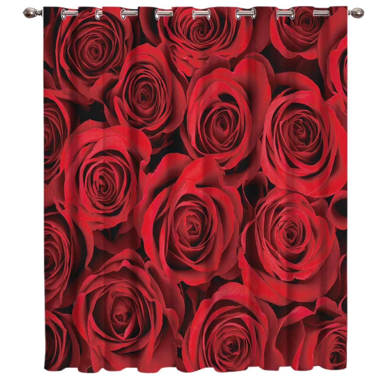 Занавески на окна с красными розами темные шторы для гостиной комнатные