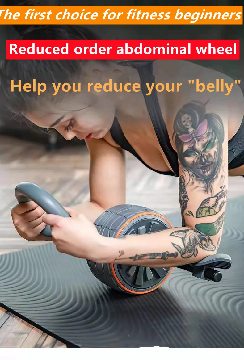 Устройство для тренировки пресса и фитнеса с колесиком для дома для мужчин и женщин, помогающее снизить живот.