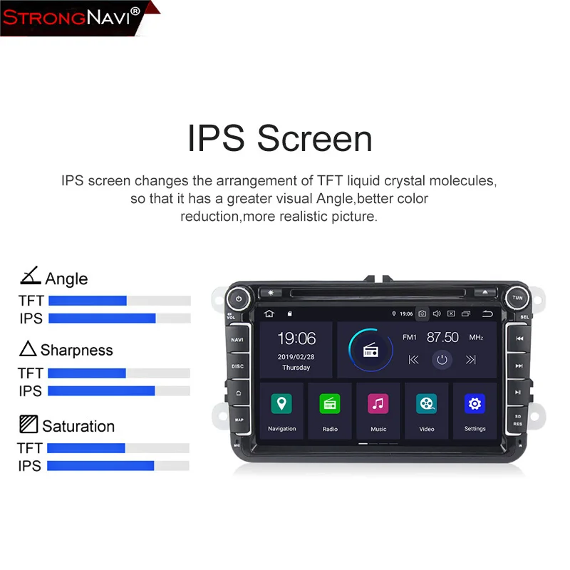 8 дюймов Android 9 0 4 + 64G ips Автомобильный мультимедийный плеер для VW Magtan Volkswagen SKODA GOLF 5 6