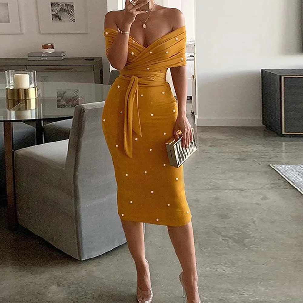 Желтое женское облегающее платье сексуальные вечерние платья с открытыми