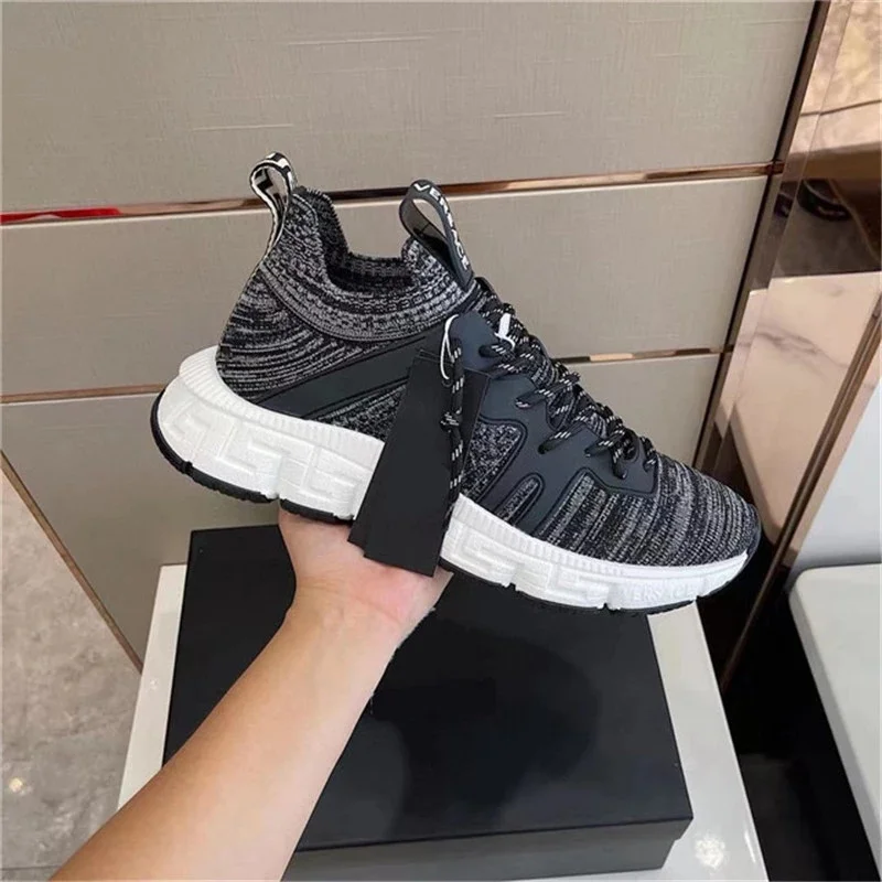 

2021 the latest autumn and winter lovers casual shoes fly woven uppers stitching cowhide comfortable luxury brand fashion sneake