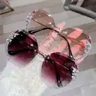 2021 роскошного фирменного дизайна; Винтажные оправы Стразы солнцезащитные очки для мужчин и женщин модные градиентные линзы солнечные очки тёмные очки для женщин