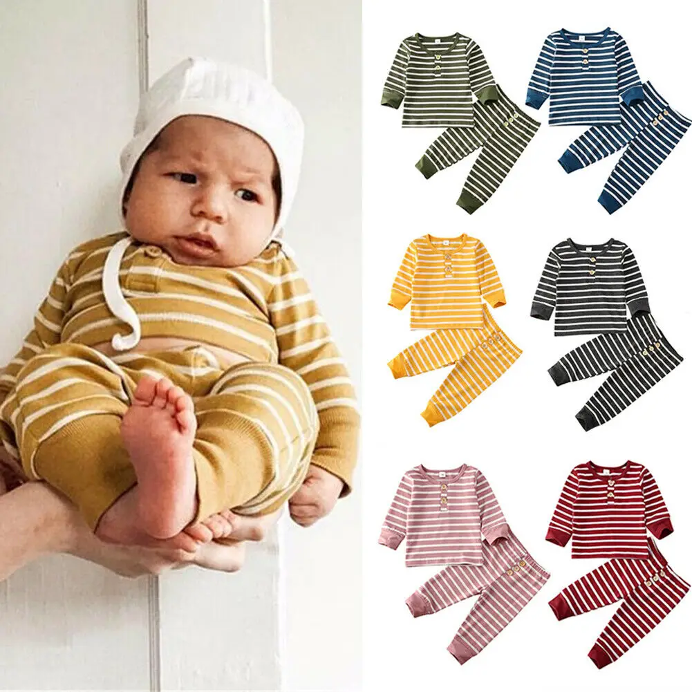 Топы для новорожденных мальчиков и девочек джемпер футболка длинные штаны