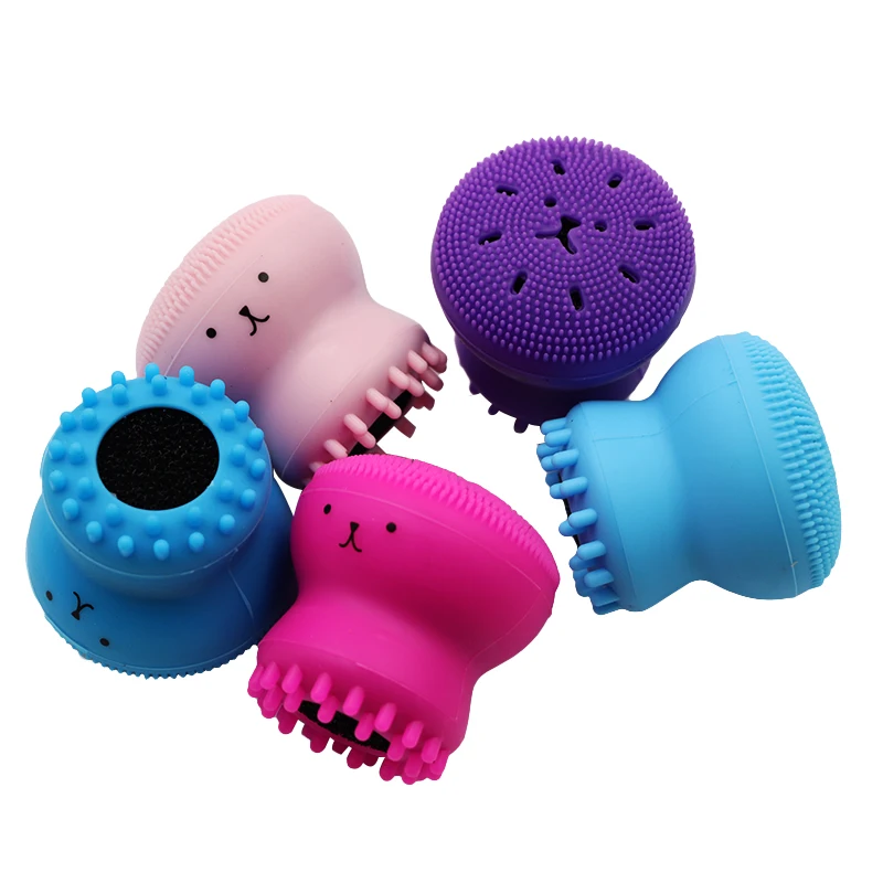 10 шт. силиконовая щетка для мытья лица милый осьминог форма Очищающий скраб