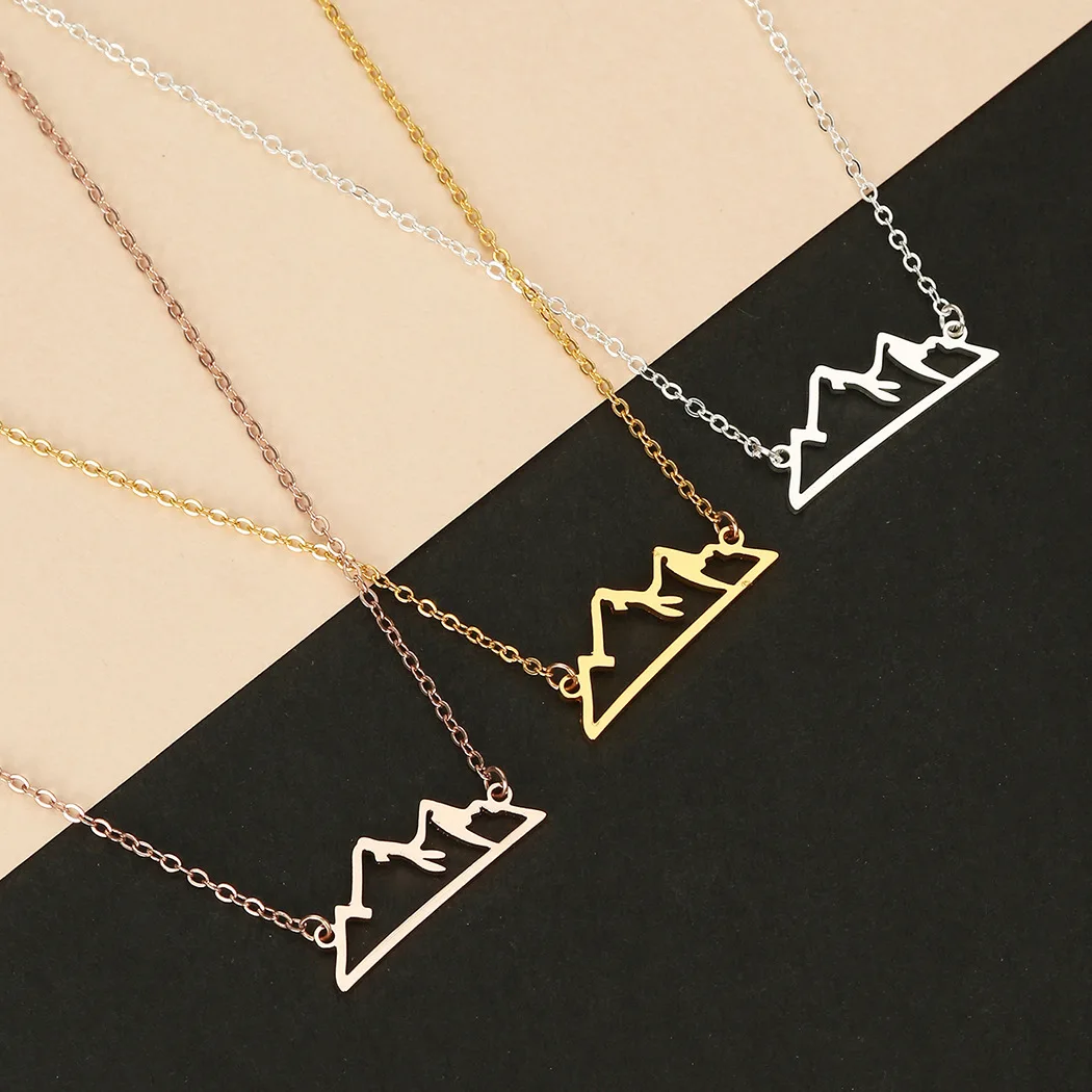 

WANGAIYAO2021 new stainless steel necklace female simple personality wild lady mountain clavicle chain jewelry creative gift