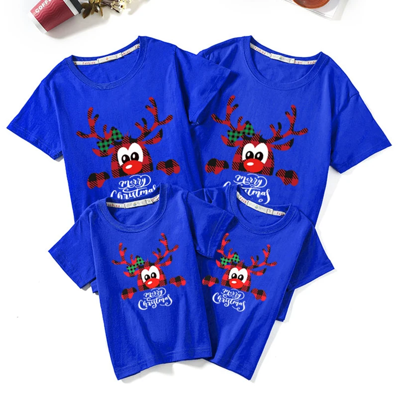 Рождественская семейная футболка для папы мамы сына дочери одежда женщин и