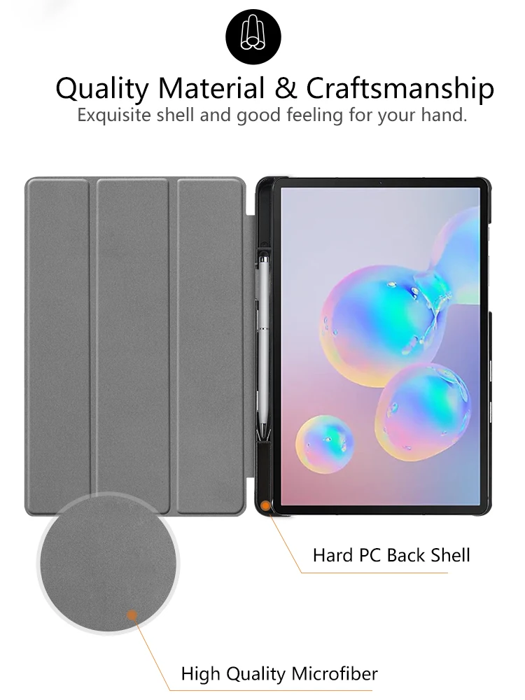 Чехол для samsung galaxy Tab S6 SM-T860 SM-T865 чехол для samsung galaxy 10,5 S5E SM-T725 T720 со слотом для ручки