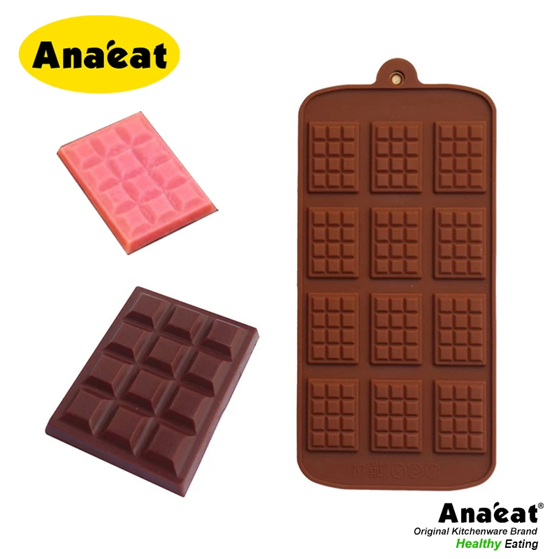 

Анаеда, 1 шт., 12 отверстий, квадратная вафельная форма, силиконовая форма для шоколада, помадки, украшения для торта, «сделай сам», инструмент для выпечки