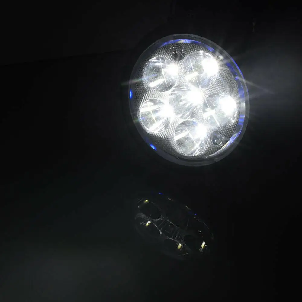 6.5&quot Motorcycle LED Headlight HeadLamp Bulb With Angel Ring Bracket 28mm-36mm for Harley Sportster Cafe Racer Bobber |